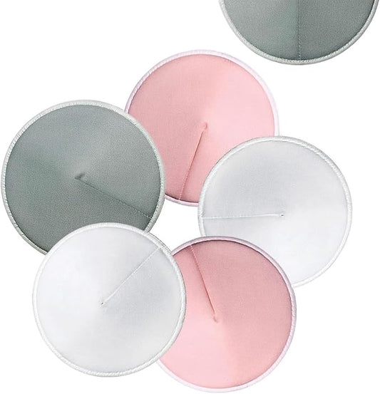 Washable Nursing Pads 6 PCS Reusable Breast Pads for Breastfeeding Soft and Super Absorbent Nipple Pads with Laundry Bag & Travel Storage Bag for Postpartum Essentials - 4.7inch