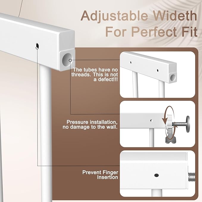 Fairy Baby Window Guards for Children Kids, Adjustable Wide 36.3" - 61.4" Child Safety Window Guard Prevents Accidental Falls, Home Security Childproof Interior Bar Guard for Windows Wide(2 Panels)