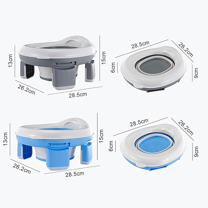 Children's Toilet Collapsible Outdoor Travel Potty Baby's Pee Pail Portable Toilet (Gray)
