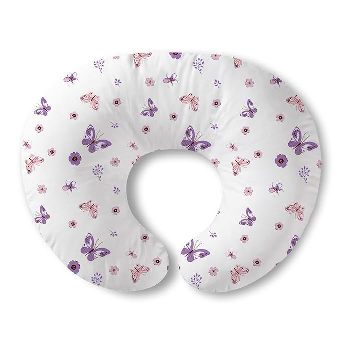 Plushii Nursing Pillow for Breastfeeding, Soft and Supportive Breastfeeding Pillow for Mom and Baby, Cute Feeding Pillow with Removable Cover for 0–12 Months, Butterfly Dreams