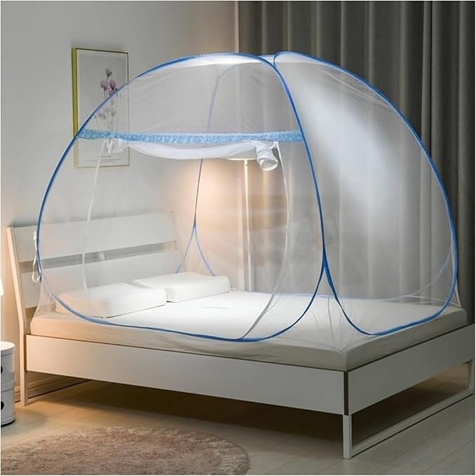 Pop Up Mosquito Net for Bed, Portable Camping Travel Mosquito Netting Bed Tent, Canoy Bed Tent Suit for Twin Full Queen King Size Bed, Mosquito Net Tent for Kids Girls Boys Bedroom