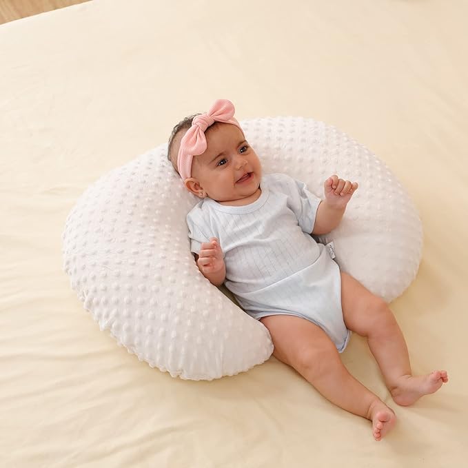 Nursing Pillow Cover Breastfeeding Pillow Cases Plush Dot Slipcover Pillow Sham (Beige)
