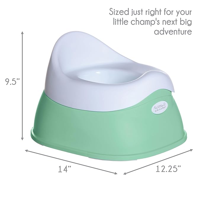 Little Chicks Easy-Clean Toddler Toilet Training Potty Chair with Built-in Splash Guard, Slip-Resistant Base, and Removable Bowl - Perfect Size Kids Potty for Toddlers 18 Months & Above
