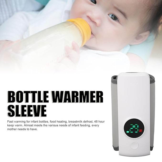 Bottle Warmer, Fast Heating Wireless Milk Warmer Sleeve with Accurate Constant Temperature Control, Comfortable for Travel