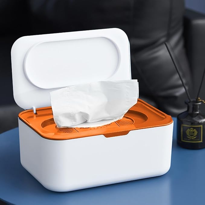 Wet Wipes Dispenser Container Box, Wet Napkin Storage Box Holder, Refillable Paper Tissue Case, Tissue Storage Box with Lid for Home Kitchen Bathroom Offices Car, Keep Wipes Fresh and Clean