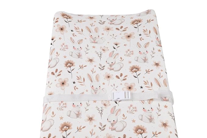 Changing Pad Cover Set 3 Pack Jersey Knit Ultra Soft for Baby Boys Girls Cream/Brown/Rabbit