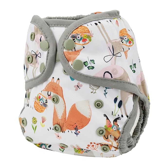 Baby Diaper Cover Nappy One Size 8lbs to 36lbs (Foxes Deers)