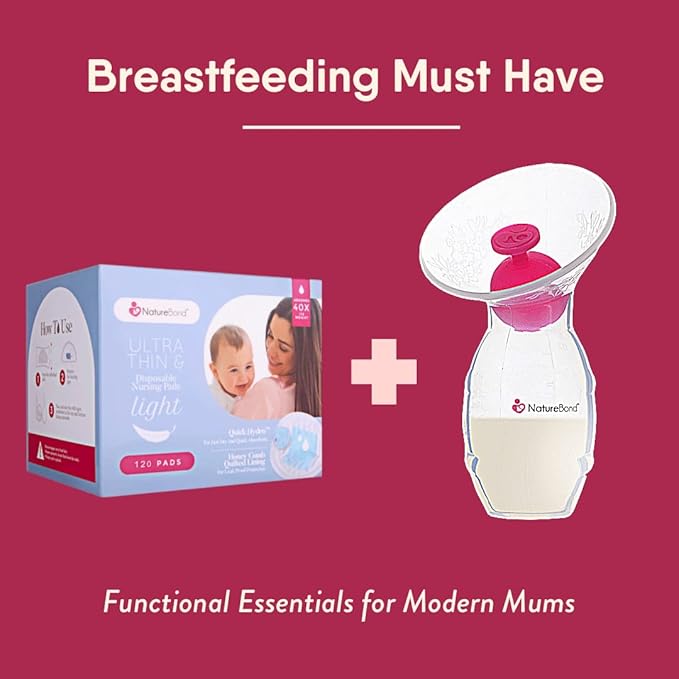 NatureBond Ultra Thin Disposable Nursing Pads for Breastfeeding, 120 Count, Lactating Pads, Protectores de Lactancia, Breast Pads 1mm Thickness