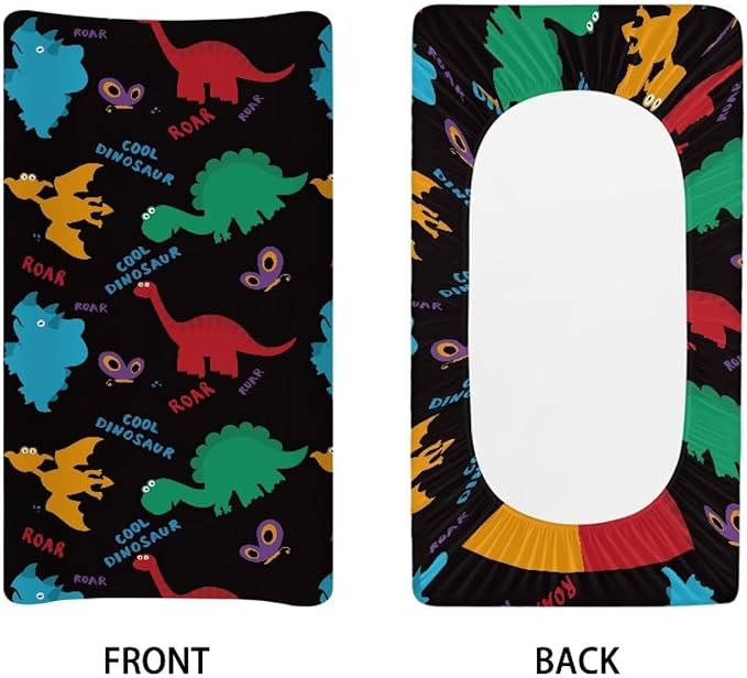 Dinosaur Butterfly Baby Changing Pad Cover Stretchy Breathable Sheet Crib Mat Soft Cute Diaper Changing Cover Cozy Waterproof Nursery Pad Change Cover
