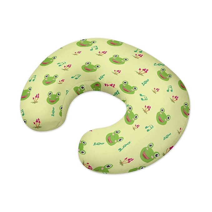 Forchrinse Cute Frog Mushroom Baby Nursing Pillow Cover Soft Polyester Nursing Breastfeeding Pillow Slipcover for Girls Boys