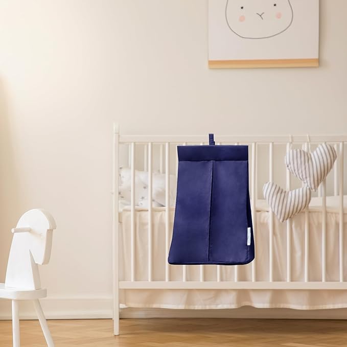 SPRINGSPIRIT Diaper Stacker Caddy Organizer Easy Access & Dustproof Portable Hand Free Diaper Holder for Adults or Nursery, Machine Washable Navy