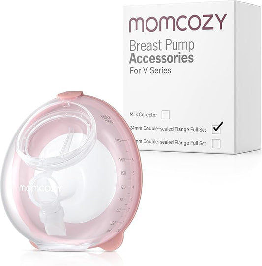 Momcozy Full Set Collector Cup Only for Momcozy V1 Pro/V2 Pro. Original V1 Pro/V2 Pro Breast Pump Replacement Accessories, 1PC (Max 7.8oz, with Double-Sealed Flange 24mm)