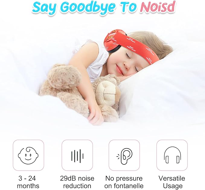 Infant Ear Protection Noise Cancelling Baby Ear Muffs, Toddler Hearing Protection with Adjustable Elastic Headband，Sailboat