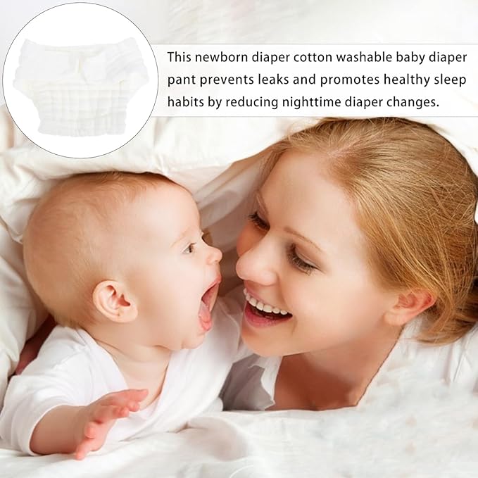 Healifty Newborn Baby Cloth Diapers: 5Pcs Reusable Washable Cotton Preemie Training Diapers for Infants White 14.5 X 10.6 Inch