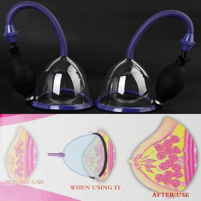 Manual Breast Pump, Manual Breastfeeding Pump, Food Grade Silicone for Breastfeeding, Adjustable Suction, Suitable for B/C Cup Women, Large