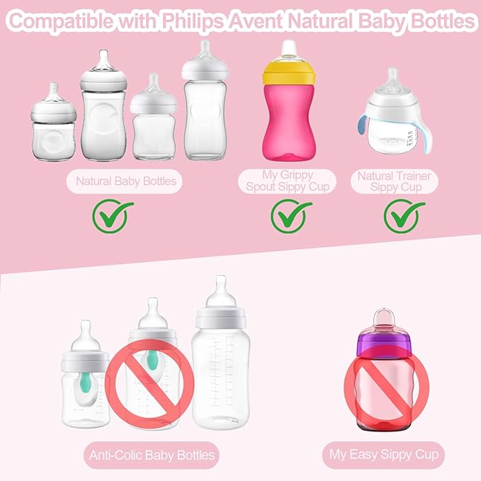 Sippy Nipple Compatible with Philips Avent Natural Baby Bottles,Straw Cup Nipple, Soft 100% Silicone Sippy Cup Nipple,Variable Flow,BPA-Free,6m+ (Straw Cup Nipple)