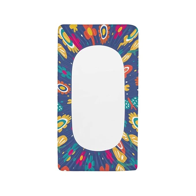 Microfiber Diaper Changing Table Sheets for Infants and Toddles Hippie Floral Butterflies Baby Changing Pad Cover Soft Breathable