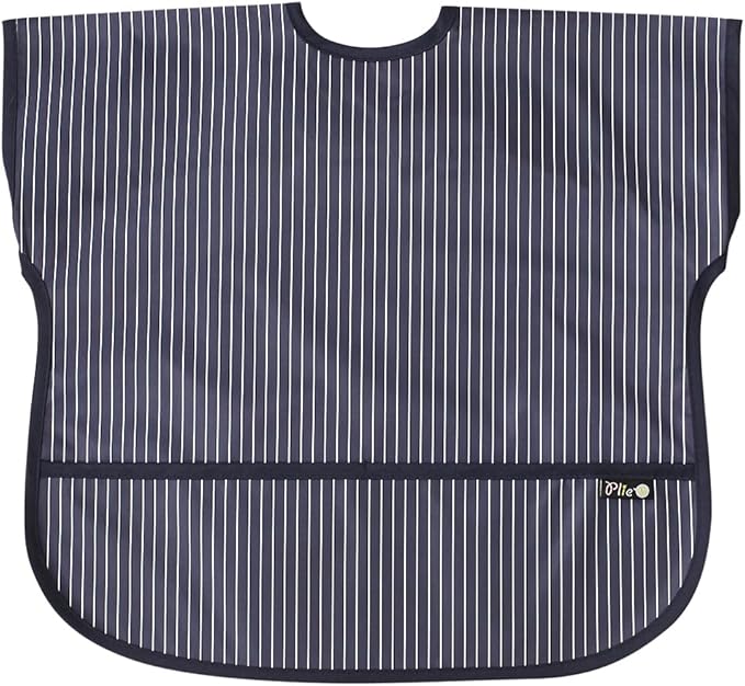 Plie Short Sleeve Waterproof Bib for Toddlers – Easy Clean Feeding Apron for Mealtime, Daycare, Self-Feeding, Lightweight