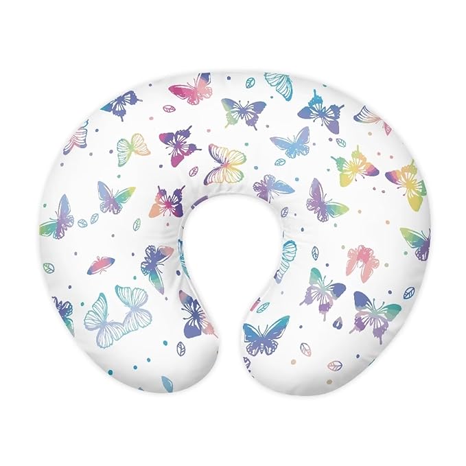 Multi Colorful Butterfly Baby Nursing Pillow Cover Ultra Soft Comfortable Newborn Nursing Pillow Case Stain Resistant and Scratch Resistant