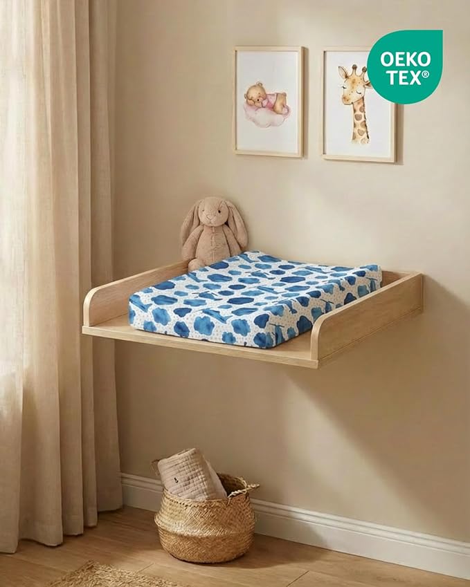 Changing Pad Cover - Pack of 2 Soft Unisex Diaper Change Microfiber Table Sheets - Fits 32"x16" Contoured Pad - Changing Pad Cover for Baby Boys & Girls - Snug, Machine Washable - Oeko-Tex, Plane Sky