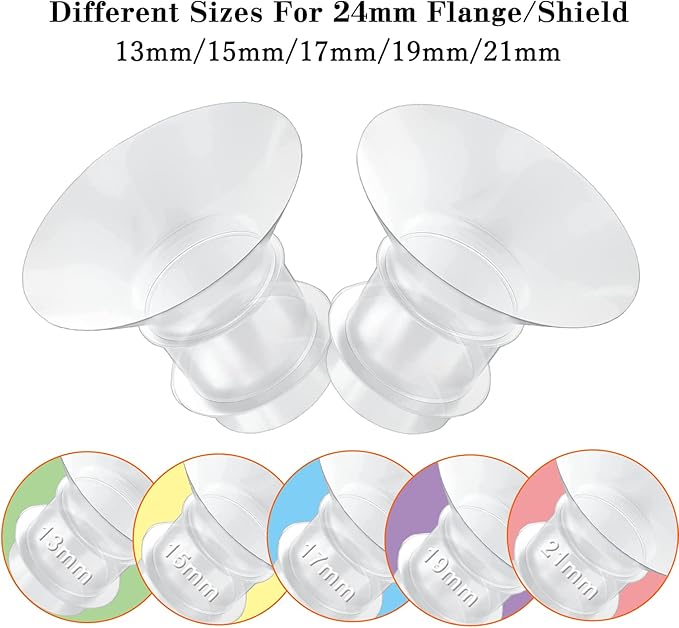 17mm Flange Inserts Compatible with Momcozy S12 Pro/S9 Pro /M5/M9/Medela/TSRETE Wearable Breast Pump,Suitable Spectra S1/S2, Reduce 24mm Shield/Flange Nipple Tunnel Down to 17mm