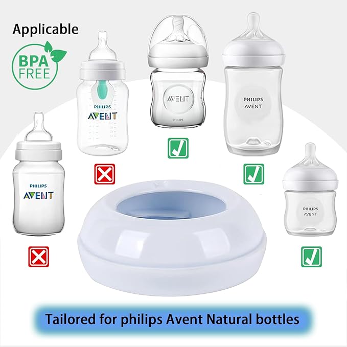 Baby Bottle Screw Ring Collars, Replacement Parts Compatible with Philips Avent Natural Bottles, NOT for Anti-Colic Bottles, Dishwasher Safe Infant Feeding Supplies, 5 Pack