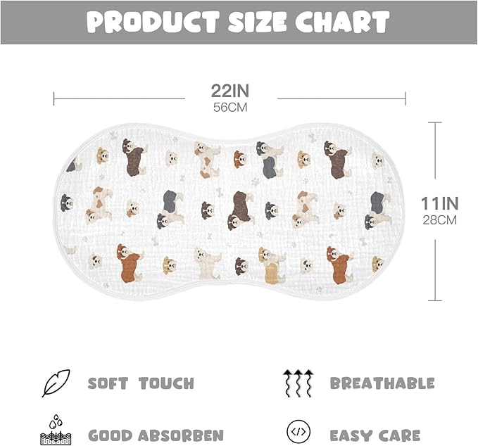 vvfelixl Baby Burp Cloths Different English Bulldog Baby Newborn Cotton Burping Cloths Set Baby Washcloths 4 Pack
