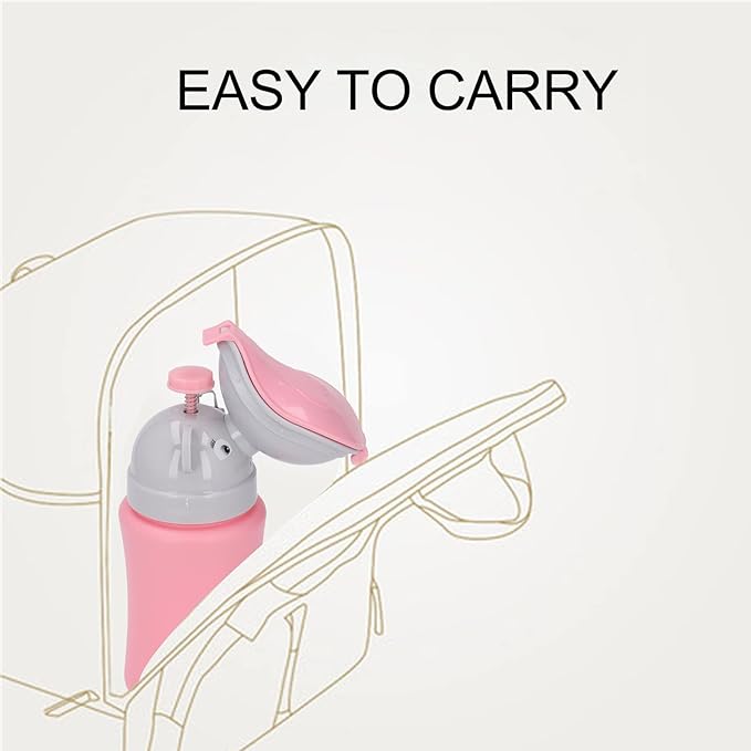 Travel Potty Emergency Urinal Potty Toilet for Car Travel and Camping, Child Kid Toddler Pee Training Cup (Pink for Girl)