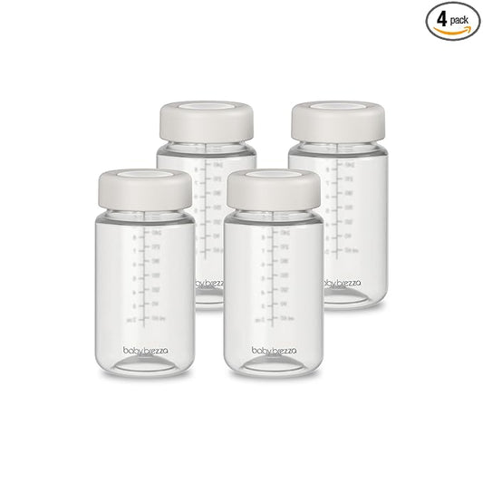 Baby Brezza Replacement Breastmilk Cooler Storage Bottles, Plastic, 10 oz, 4-Pack
