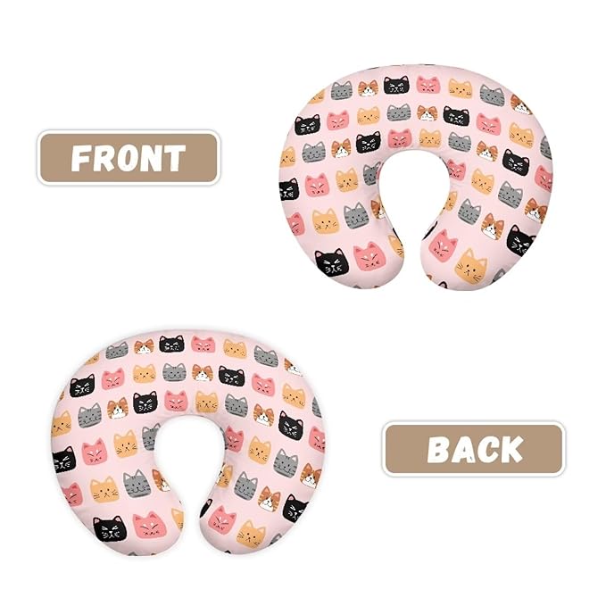 Multi Cartoon Cat Nursing Pillow Cover for Baby Boy Girl Breastfeeding Slipcover Infant Newborn Nursery Bottle Pillowcase Breathable and Washable Xmas Decoration