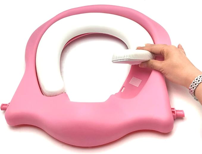 Giffgaff Potty Training Toilet Ladder Seat With Upgraded Cushion Step Stool Ladder Toilet Trainer for Baby Toddler Kids Children In Pink