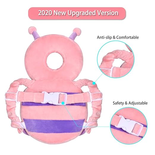 Okydoky Baby Head Protector & Baby Knee Pads for Crawling,Toddlers Head Safety Pad Adjustable Backpack,Baby Back Protection for Walking & Crawling, Butterfly