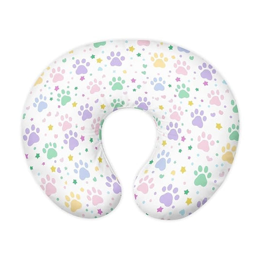 Colored Paw Nursing Pillow Cover Stretchy Removable Nursing Covers for Breastfeeding Pillows Ultra Soft Newborn Feeding Pillow Cover Baby Essentials