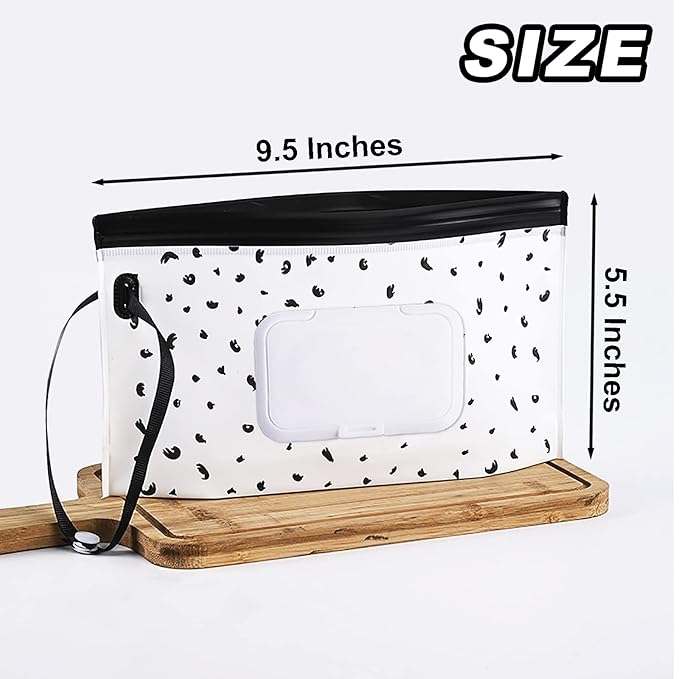 2 Pack Reusable Wipes Pouch Portable Wipes Dispenser Refillable Wet Wipe Container Lightweight Travel Wet Wipe Case Holder for Diaper Bag