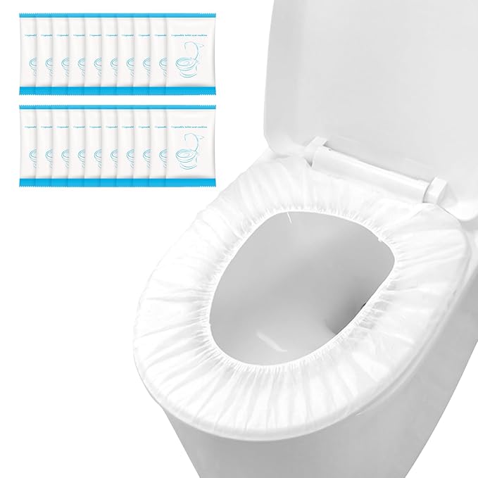 200 Pack Disposable Toilet Seat Cover Waterproof Non-Woven Fabric, Disposable Toilet Seat Covers for Travel, Disposable Seat Covers for Outing Hotel Hospital Public Toilet (Individual Package