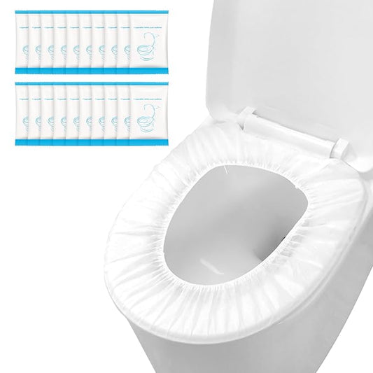 200 Pack Disposable Toilet Seat Cover Waterproof Non-Woven Fabric, Disposable Toilet Seat Covers for Travel, Disposable Seat Covers for Outing Hotel Hospital Public Toilet (Individual Package
