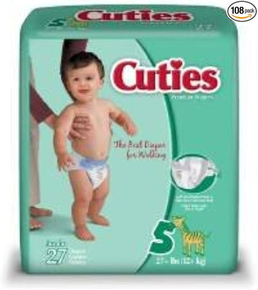 Cuties 72924 Cuties Premium Jumbo Diapers Size 5 108/PK (CR5001)