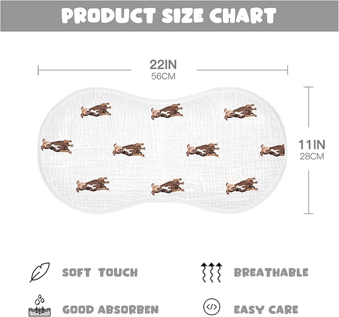 vvfelixl Baby Burp Cloths Pit Bull Terrier Sitting Dog Baby Newborn Cotton Burping Cloths Set Baby Washcloths 4 Pack