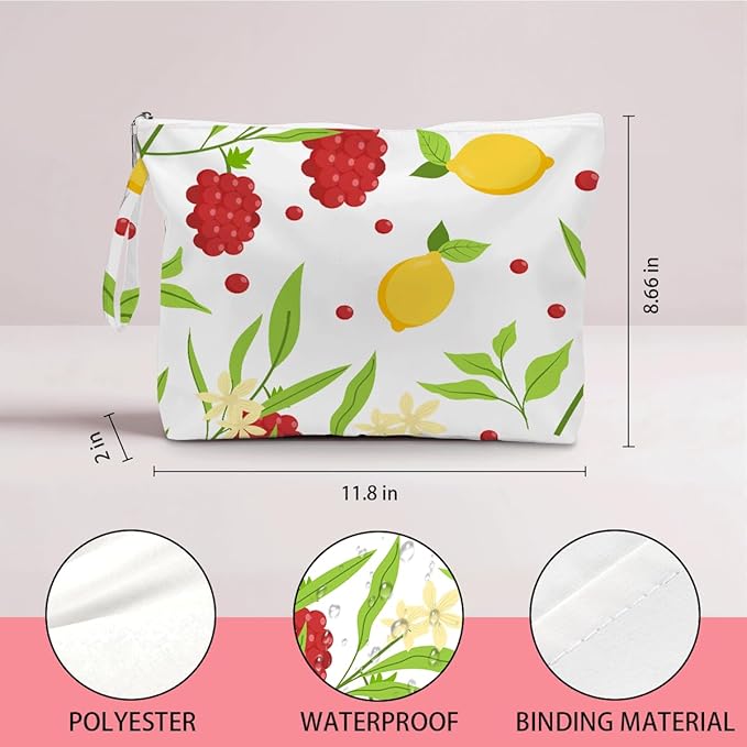 IAXIC Wet Dry Bag, Wet Bag for Swimsuit, Diaper Sunscreen Large Zipper Pouch Waterproof Pouch, Beach Bags for Women, Grape Pattern, Gifts for Ladies Girls Friends Colleagues and Sisters