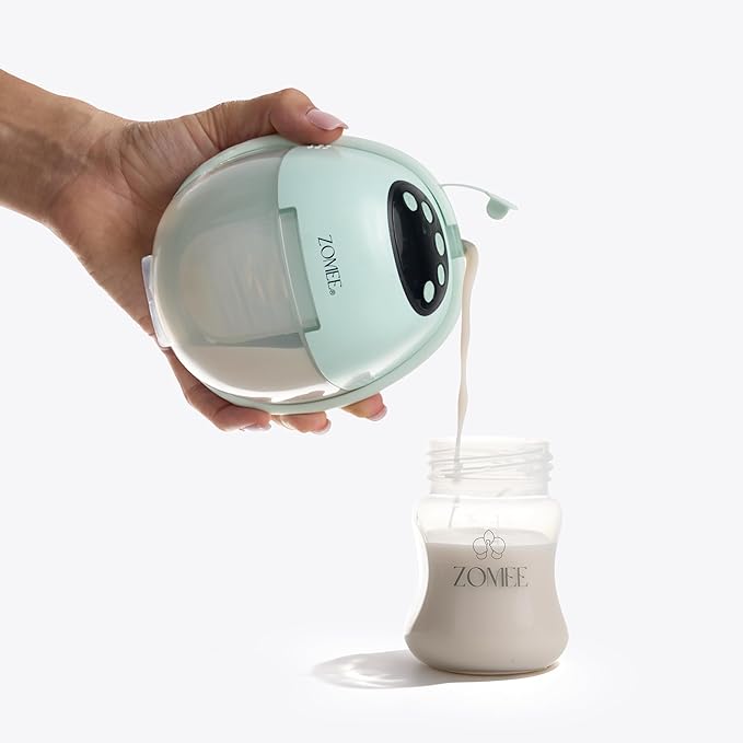 Zomee Mother’s Nature W1 Wearable Breast Pump, Hands-Free & Hospital-Grade, 12 Suction Levels, 4 Modes, Warming Technology, Mimics Baby’s Rhythm, Quiet Portable Design, BPA-Free, 2-Year Warranty