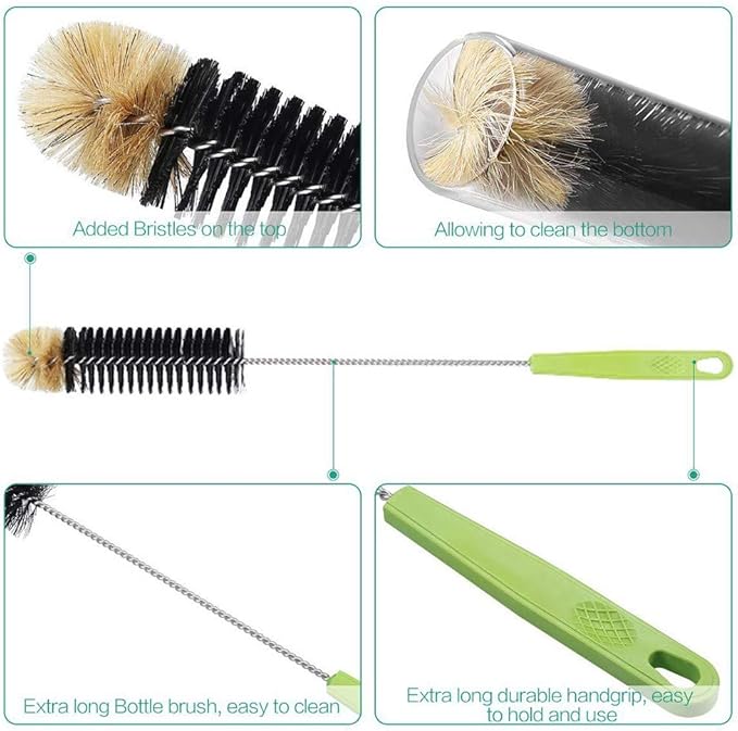 16in Bendable Bottle Brush, Long Handle Bottle Cleaning Brush for Cleaning Narrow Neck Bottles, Baby Bottles, Flask, Pitcher, Vase, Bird Feeder, Home Kitchen Sink Cleaning Brush, Water Bottle Brush