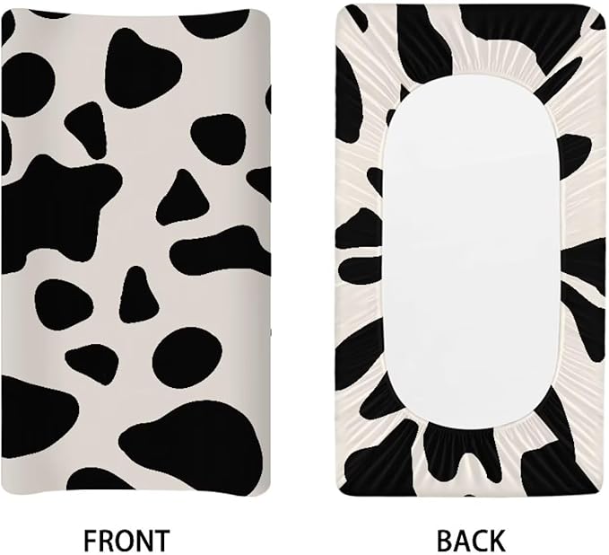 Cow Changing Table Cover Stain Resistant Universal Tray Table Mat Soft Baby Changing Pad Cover Waterproof Cozy Table Sheets for Boys Girls