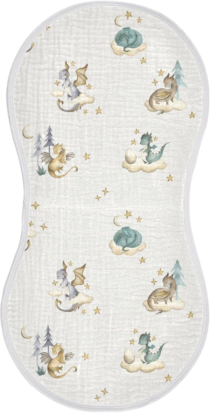 vvfelixl Burp Cloths Dragon Baby for Baby Boy Girls Baby Washcloths Burp Rags 1 Pack