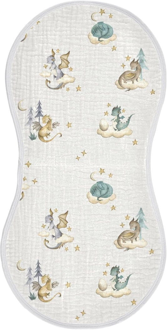 vvfelixl Burp Cloths Dragon Baby for Baby Boy Girls Baby Washcloths Burp Rags 1 Pack
