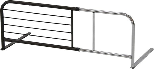 Fuji Boeki 15570 Bed Guard, Bed Fence, Adult, Width 37.4 - 47.2 x Depth 15.7 x Height 14.0 inches (95 - 120 x 40 x 35.5 cm), Brown, Silver, Low Type, Adjustable Width, Extendable, Fall Prevention,