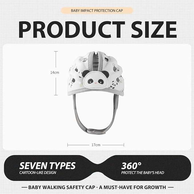 Baby Head Protection Helmet - Ultra-Light, Soft, Adjustable, Suitable for Babies 6-24 Months with Knee Pads & Non-Slip Socks Set