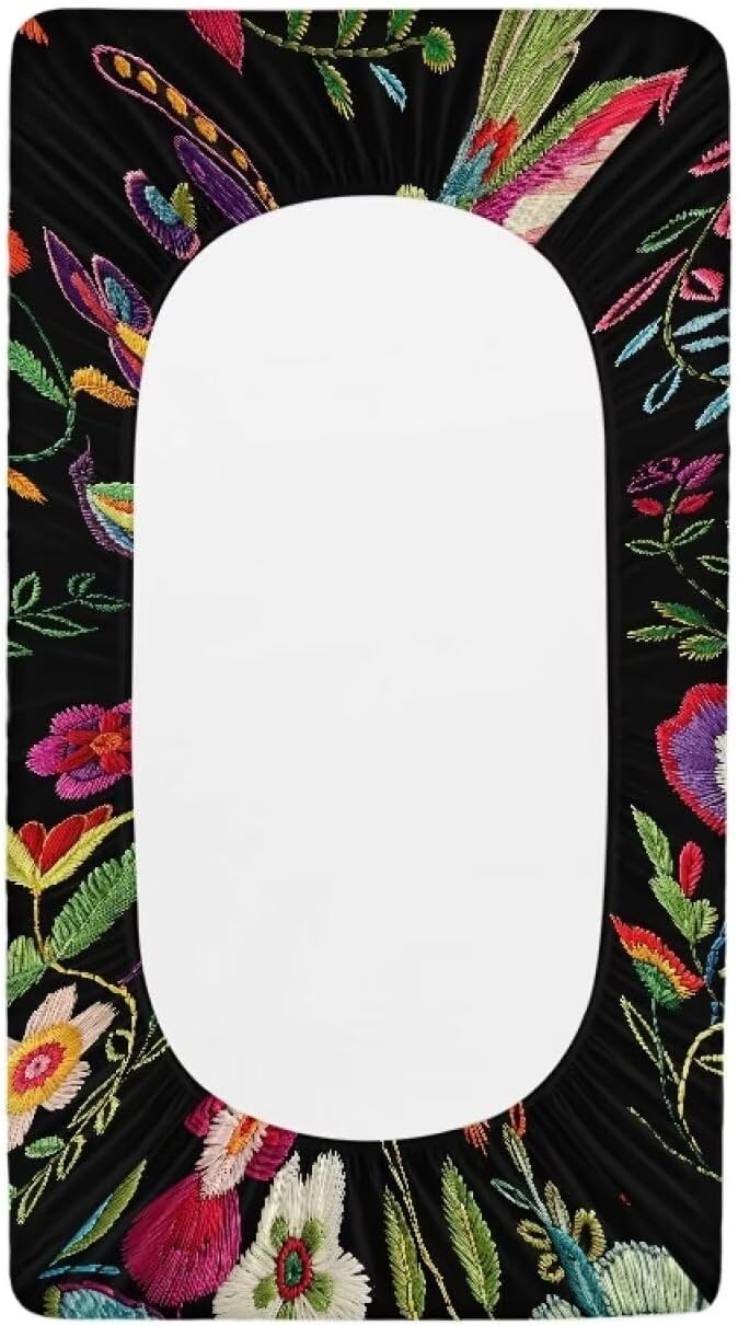Embroidered Bird Changing Table Covers Breathable Baby Diaper Change Table Covers Soft Contoured Pad for Newborn Baby Boys Girls Machine Washable