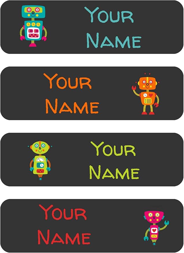 128 Monster Trucks Custom Kid Name Label for Daycare, Waterproof Dishwasher Safe, Personalized Name Sticker for Camp, School Supply, Baby Bottle, Lunch Boxes, Water Bottle, Cups(Pattern 4)
