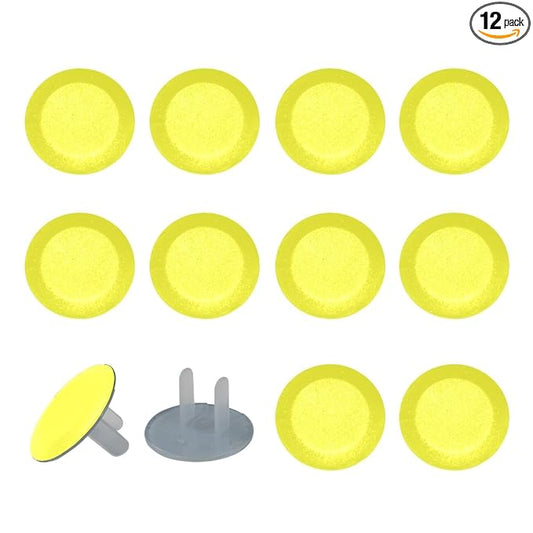 Outlet Covers (12/24 Pack)– Pure Yellow Pattern Outlet Plug Covers – Baby Safety Child Proof