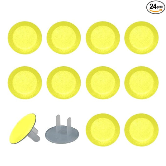 Pure Yellow Pattern Outlet Covers Baby Proofing Safe & Secure Electric Plug Protectors | Socket Covers for Home & Office